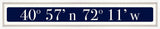 East Hampton Coordinates Sign - Navy Reverse