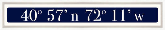 East Hampton Coordinates Sign - Navy Reverse