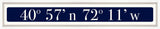 East Hampton Coordinates Sign - Navy Reverse