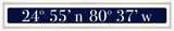 Islamorada Coordinates Sign - Navy Reverse