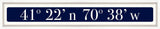 Martha's Vineyard Coordinates Sign - Navy Reverse
