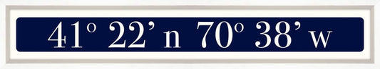 Martha's Vineyard Coordinates Sign - Navy Reverse
