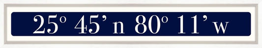 Miami Coordinates Sign - Navy Reverse