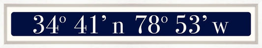 Myrtle Beach Coordinates Sign - Navy Reverse