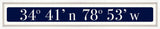 Myrtle Beach Coordinates Sign - Navy Reverse