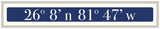 Naples Coordinates - White on Navy (White Stem)