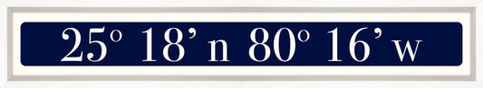 Ocean Reef Coordinates Sign - Navy Reverse