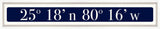 Ocean Reef Coordinates Sign - Navy Reverse