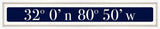 Tybee Island Coordinates Sign - Navy Reverse