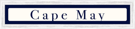 Cape May Sign - Navy