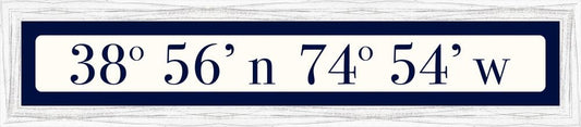 Cape May Coordinates Sign - Navy