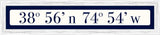 Cape May Coordinates Sign - Navy