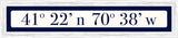 Martha's Vineyard Coordinates Sign - Navy