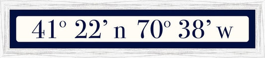Martha's Vineyard Coordinates Sign - Navy