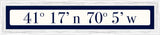 Nantucket Coordinates - Navy on White (Distressed White)