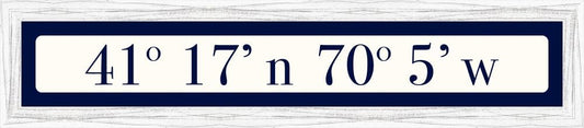 Nantucket Coordinates - Navy on White (Distressed White)