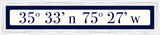 Outer Banks Coordinates Sign - Navy