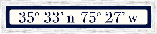Outer Banks Coordinates Sign - Navy
