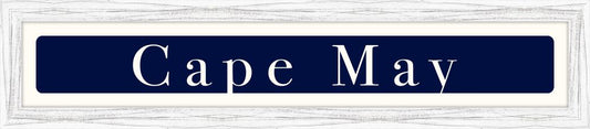 Cape May Coordinates Sign - White