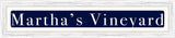 Martha's Vineyard Coordinates Sign - White