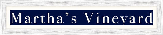 Martha's Vineyard Coordinates Sign - White