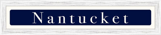 Nantucket Coordinates Sign - White