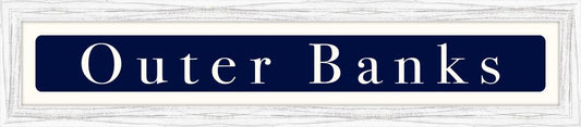 Outer Banks Coordinates Sign - White