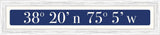 Ocean City Coordinates - White on Navy (Distressed White)