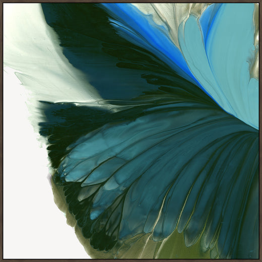 Blue Wings Unfolding in Light in Gallery Espresso  Grande