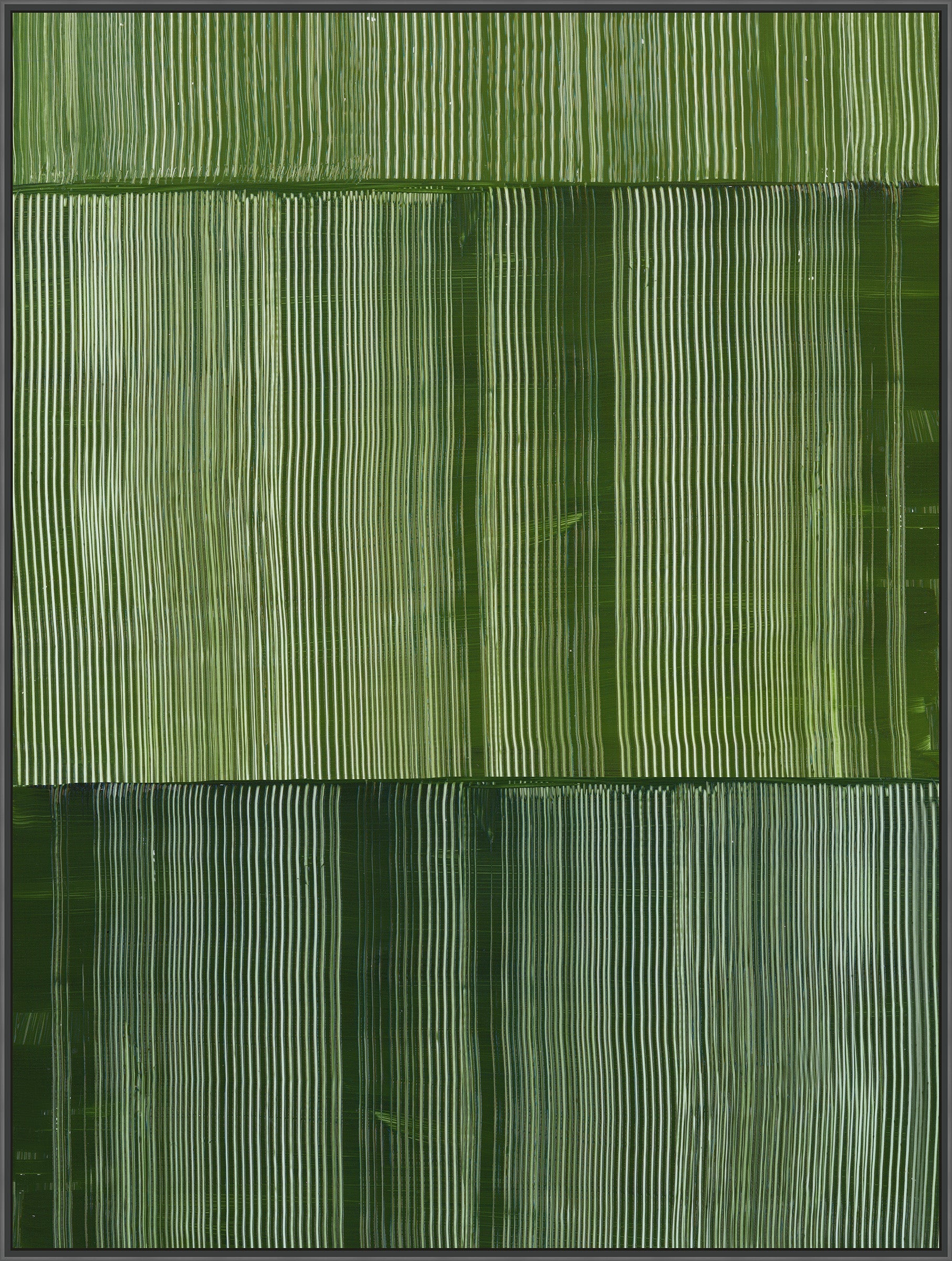 Green Stripes in Parallel Harmony I on Canvas