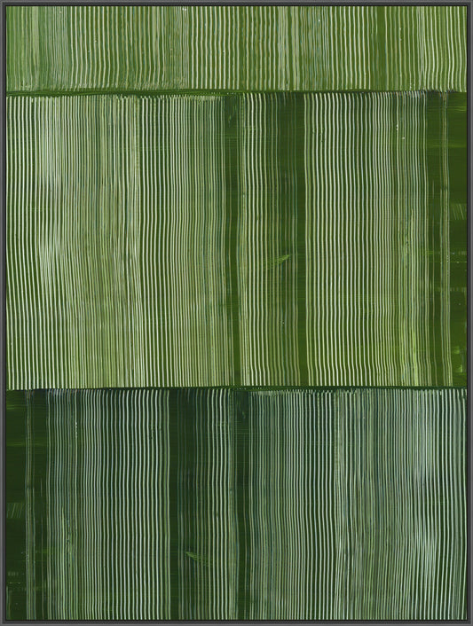 Green Stripes in Parallel Harmony I on Canvas