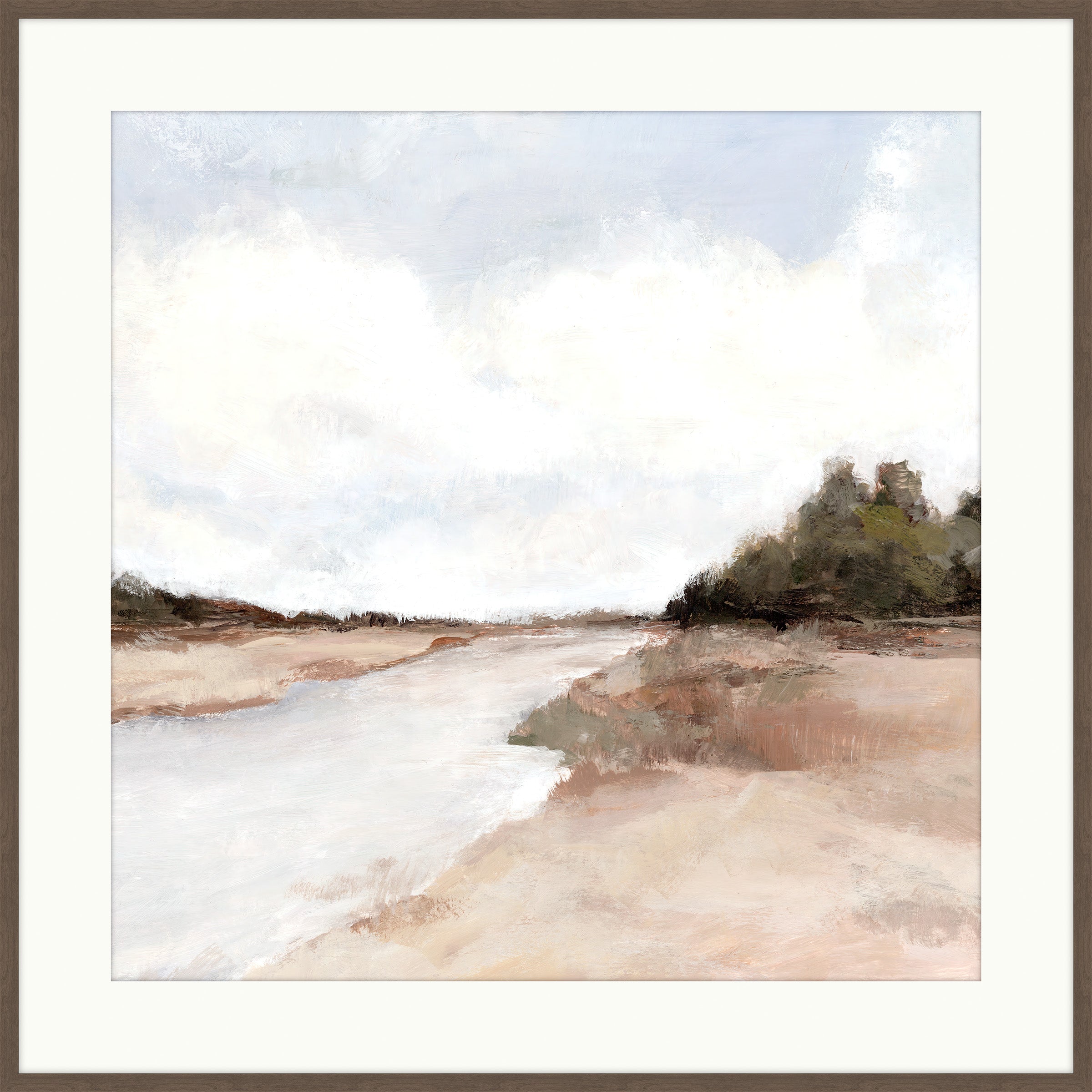 River Bank Under Soft Skies