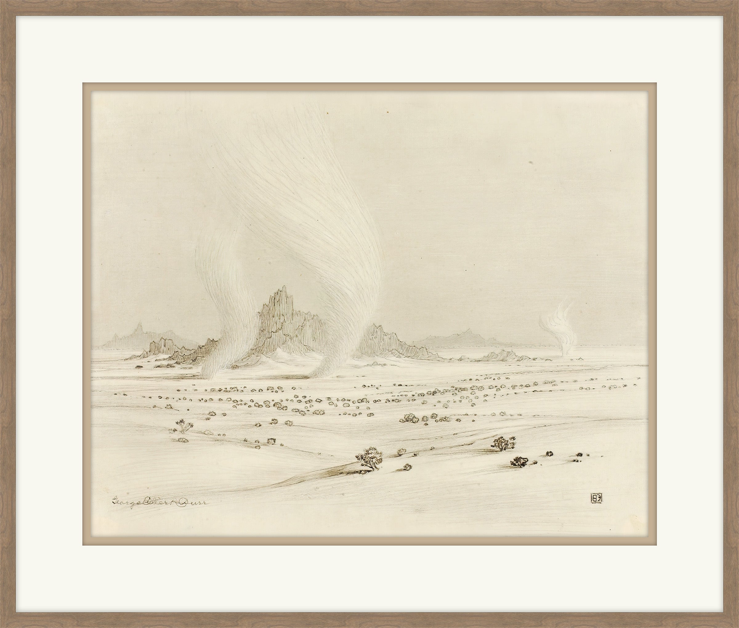 Whirlwinds, Mojave Desert, George Burr, 1927