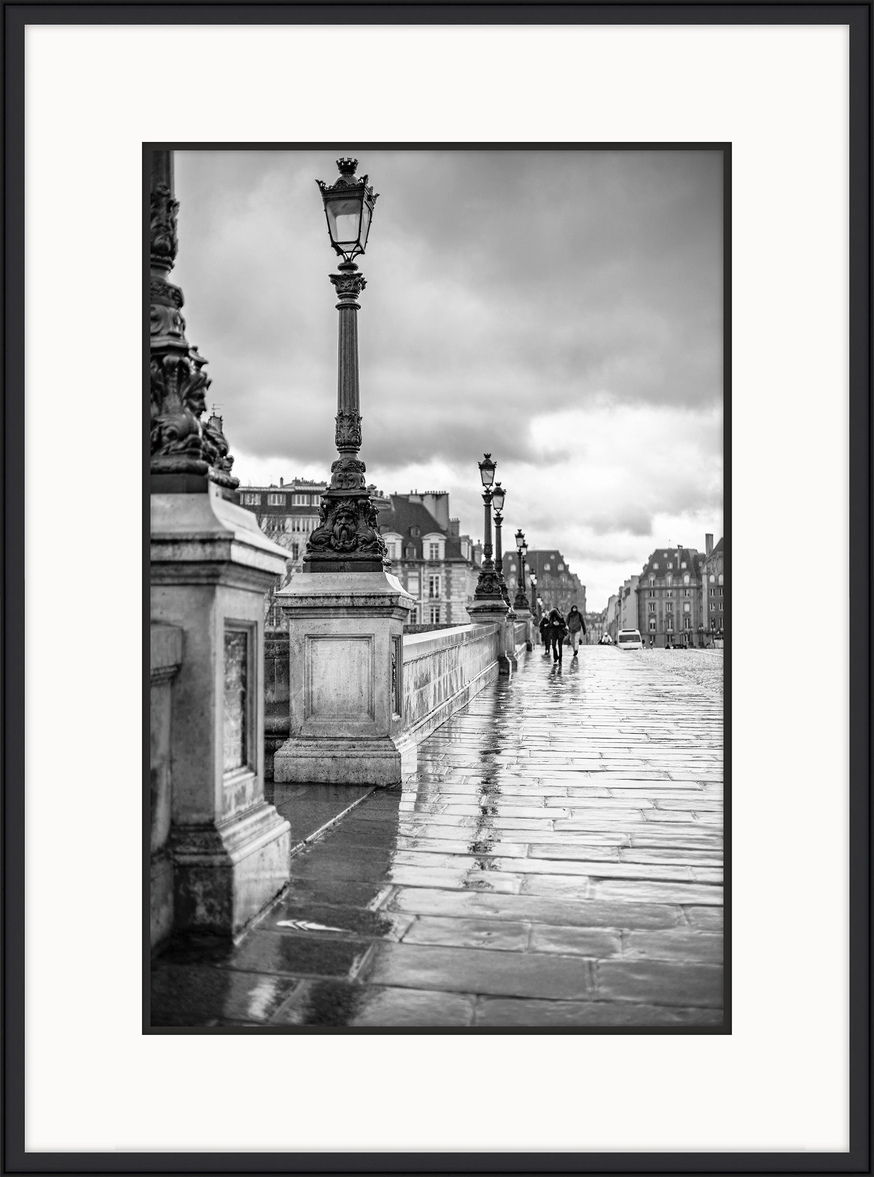 Pont Neuf Bridge in Paris on a Rainy Day