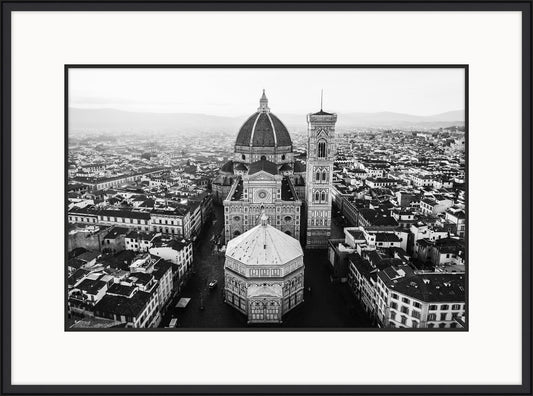 View of Florence City Skyline Featuring the Duomo and Historic Rooftops