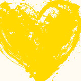 Heart Running Off The Page In Yellow