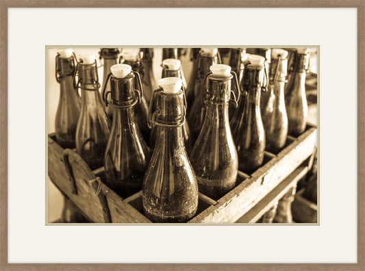 Old Bottles in a Wooden Box I