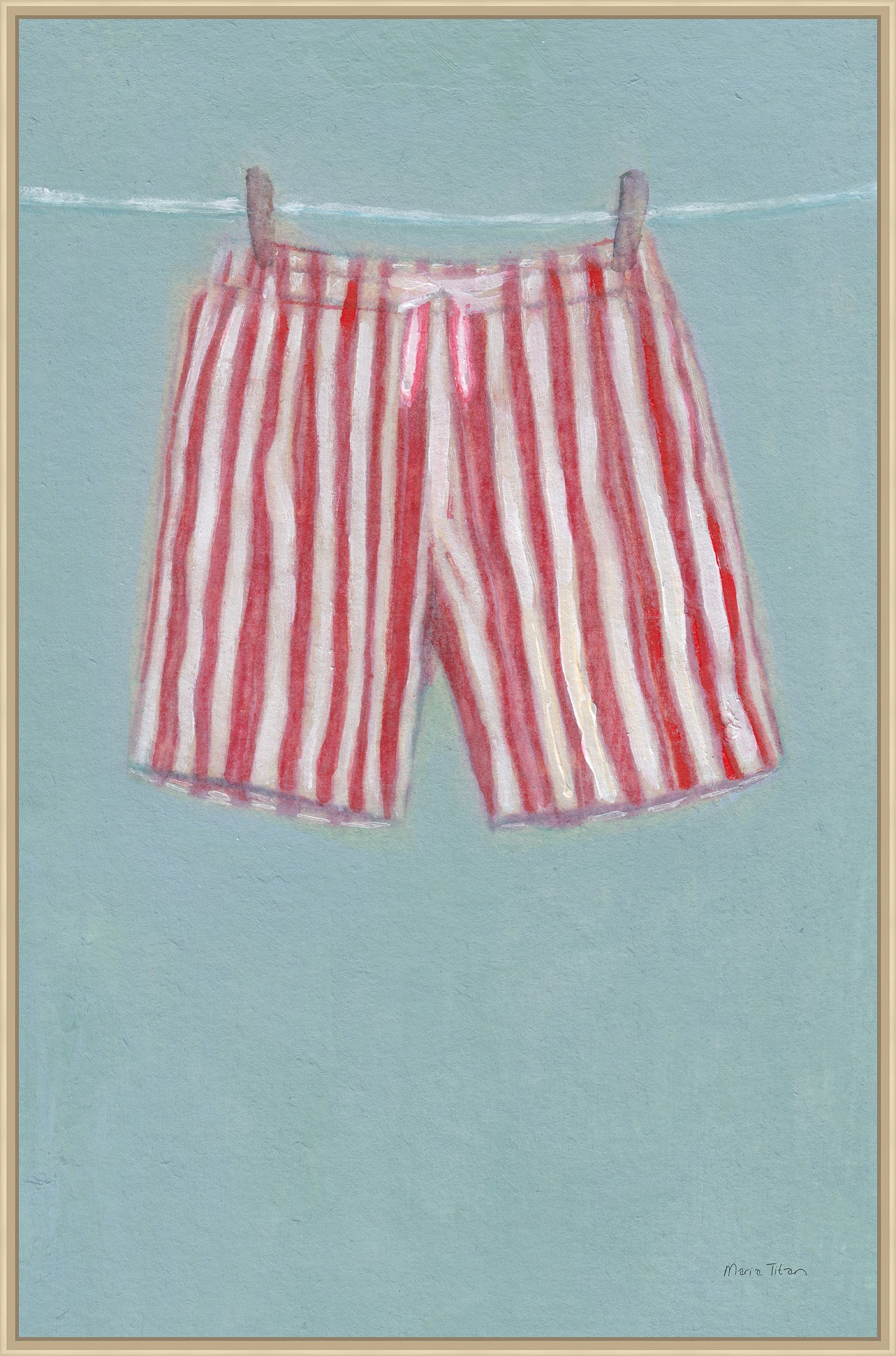 Striped Swim Suit I on Canvas