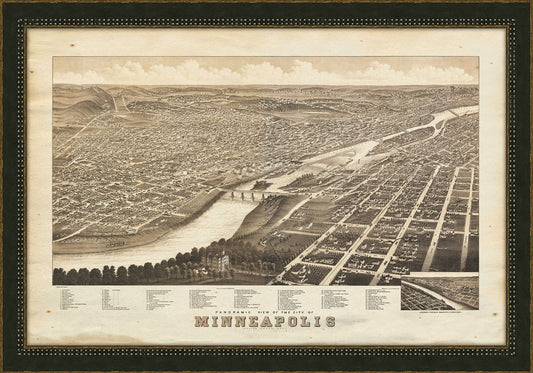 PANORAMIC OF MINNEAPOLIS MINN. - 1879