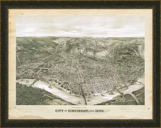 PANORAMIC VIEW OF CINCINNATI - 1900