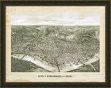PANORAMIC VIEW OF CINCINNATI - 1900