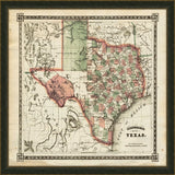 Schonbergs Map of Texas - 1866