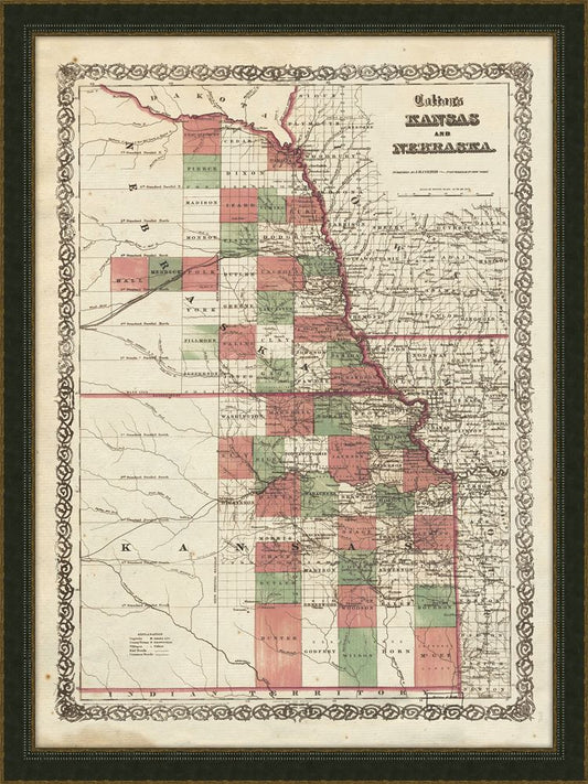 Colton's Map of Kansas & Nebraska