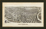 BIRD'S-EYE-VIEW OF FORT WORTH TEXAS - 1891