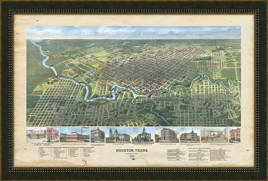 BIRD'S-EYE-VIEW HOUSTON - 1891