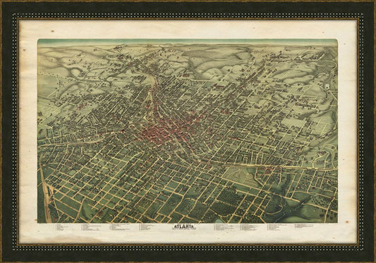 BIRD'S-EYE OF ATLANTA, FULTON, GEORGIA - 1892