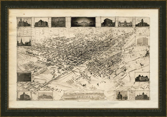 BIRD'S-EYE-VIEW OF THE CITY OF DENVER, COLORADO - 1881