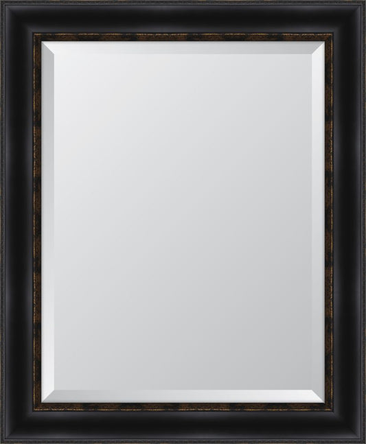 3 1/8" Black with Gold Emboss Resin Frame Mirror