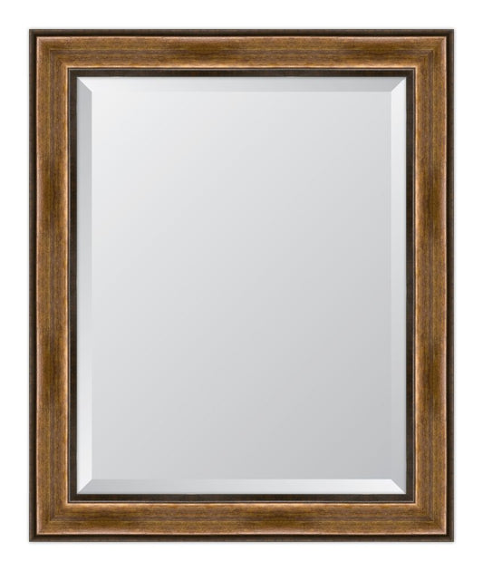 3 1/4" Brown with Dark Edges Resin Frame Mirror