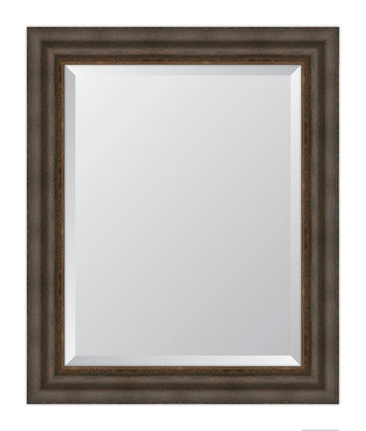 3 3/8" Bronze with Gold Lip Reverse Curve Resin Frame Mirror